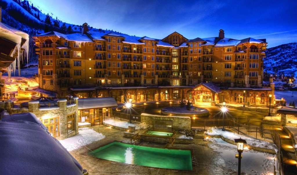 Hyatt Escala Ski property at night